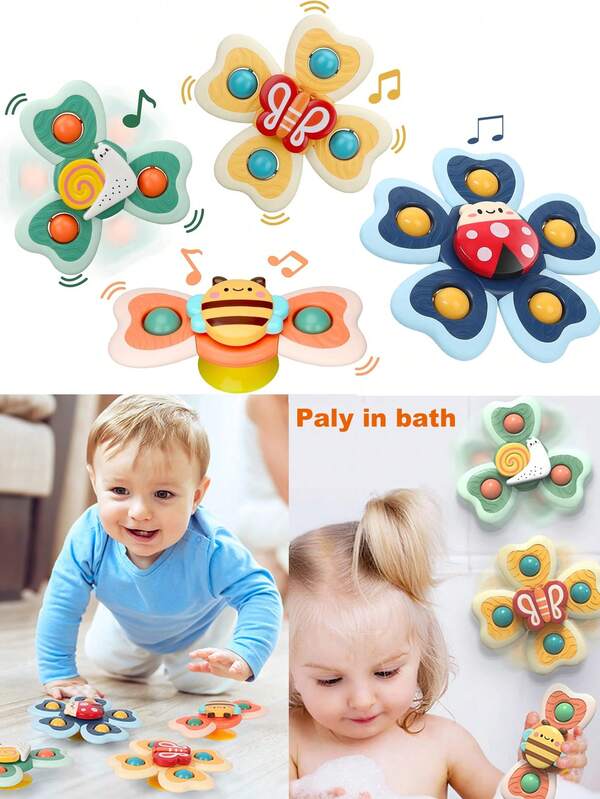 Suction Cup Rotating Toy, Travel Toy For Children 6 Months And Above, Sensory Bath Toy For Toddlers, Birthday Gift