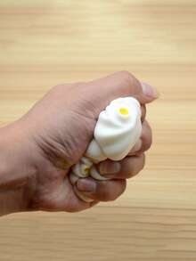 1pc Realistic White Bun/Steamed Bun Soft Squishy Slow Rebound Food Model, Stress Relief Squeeze Toy - White - View 3