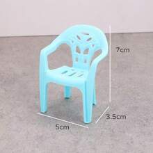 1/5/10pcs Mini Plastic Doll House Backrest Chairs, Miniature Realistic Chair Models, Random Color Combination - Multicolor - View 9