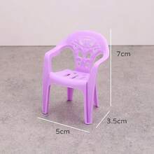 1/5/10pcs Mini Plastic Doll House Backrest Chairs, Miniature Realistic Chair Models, Random Color Combination - Multicolor - View 11