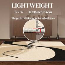 1pc Modern Ink Style Curved Art Pattern Carpet.The Velvet Fabric Weighs About 850 Grams, And The Thickness Is About 0.6cm. Carpet-Wear-Resistant/Non-Slip/Easy To Clean.A Variety Of Sizes Are Available.Suitable For Kitchen/Living Room/Dining Room/Bedroom/Balcony/Bathroom/Study And Other Scenes.It Is The Perfect Choice For Home Decoration.