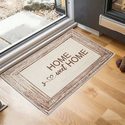 Thảm chùi chân "Chào mừng về nhà" (1 chiếc), có thể giặt máy, hoàn hảo cho lối vào, phòng ngủ, nhà bếp, phòng tắm, thảm trang trí, chất liệu polyester, sản xuất bằng máy, thích hợp làm quà tặng Ngày của Cha, Ngày của Mẹ, lễ tốt nghiệp, lễ Juneteenth, ngày Quốc khánh 4 tháng 7.