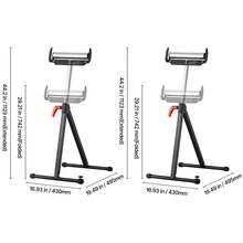 Paquete de 2 soportes con rodillos, carga máxima de 250 lb, altura ajustable de 27 a 43 pulgadas para carpintería - 2 soportes de 250 lb - Ver 10