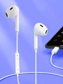 有线入耳式耳机，配备 Type-C 接口，高品质低音，防噪音，兼容小米、vivo 及其他 Type-C 设备