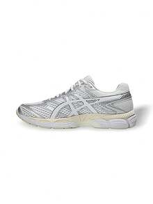 Asics Giày thể thao Gel-Cumulus 16 Unisex, thoáng khí, thấm hút mồ hôi, đa năng, logo chắc chắn, độ đàn hồi tốt, dễ giặt, thích hợp cho thể thao ngoài trời, chạy bộ, đi học hàng ngày, màu bạc trắng 1203A733-102 - Bạc/trắng - Xem 1