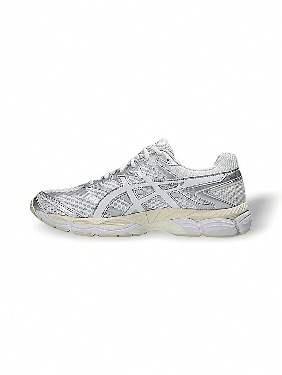 Asics Giày thể thao Gel-Cumulus 16 Unisex, thoáng khí, thấm hút mồ hôi, đa năng, logo chắc chắn, độ đàn hồi tốt, dễ giặt, thích hợp cho thể thao ngoài trời, chạy bộ, đi học hàng ngày, màu bạc trắng 1203A733-102 - Bạc/trắng - Xem 1