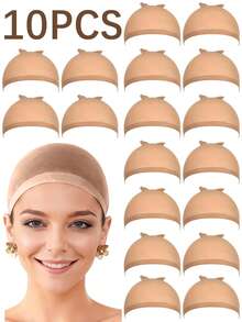 200Pcs Skinlike HD Wig Cap, Invisible And Sheer Breathable Ultra-Thin Stretchy Stocking Caps For Lace Front Wigs - Multicolor - View 24