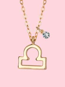 1条十二生肖锌合金镀金项链，适合作为生日礼物和青少年日常时尚配饰 - 金黃色 - 查看 16