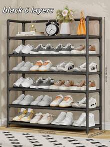 1pc 3-7 Tier Shoe Rack, Easy Assembly Shoe Storage Organizer, Multi-Layer Dust-Proof Shoe Cabinet, Space Saving Shoe Shelf For Home, Dorm, Rental House, Economic Type - Multicolor - View 6