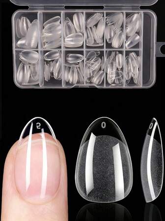 216pcs Almond/Coffin/Square/Other Shapes Acrylic Nail Stickers - Semi-Matte, Great For DIY Home Manicure Or Gifting - Essential For Women, Christmas Nail Art