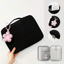 1个简约时尚的扁平笔记本电脑保护套，适用于各种笔记本电脑，便携式文件收纳包，适用于商务、办公、旅行，轻便手提包 - 彩色 - 查看 1