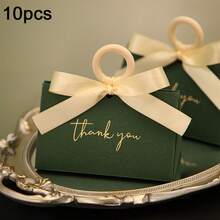 10pcs Premium Wedding Favor Boxes, Handheld Candy Gift Boxes, Elegant Gift Boxes For Wedding, Christmas, Valentine's Day, Birthday, Candy Store - Candy Box - View 16