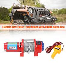 Winch Eléctrico Todoterreno Cable 4500 Lbs Remolque Utilitaro , Kit de cabrestante eléctrico de 12 V y 4500 libras Con Cuerda Acero Inoxidable, cabrestante impermeable IP68 todoterreno para camión, SUV - Multicolor - Ver 4