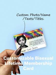Thẻ Thành viên Trọn đời LGBTQIA+ Tùy chỉnh - Thẻ Tự hào, Có thể in ảnh và thiết kế bạn chọn ở mặt sau. Thẻ ID LGBTQ+ tùy chỉnh, Thẻ Thành viên Trọn đời LGBTQ+ tùy chỉnh, Thẻ Tự hào LGBTQ+ tùy chỉnh, Quà tặng vui nhộn/hài hước, Quà tặng thú vị cho bạn bè và đồng nghiệp, Nhãn dán vui nhộn, Quà tặng hài hước, Đồ dùng học tập, Chuẩn bị năm học mới, Đồ dùng văn phòng phẩm - Nhiều màu - Xem 8