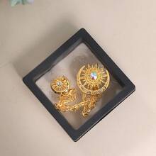 1 pièce Broche vintage homme motif étoile et lune, broche croissant de lune Ramadan Aïd Moubarak (inclut boîte) - Multicolore - Voir 4