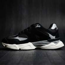 Men's New Release Sporty Soft Robust High-Top Fashionable Sneakers 9000 - 黑色 - 查看 1