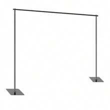Wedding Backdrop Stand - 10x6.5FT  Heavy Duty Adjustable Metal Background Support System For Photography Studio, Projector Screen, Banner & Party Decor - 黑色 - 查看 1