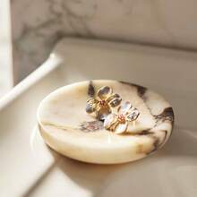 Marble Jewelry Dish Trinket Dish Ring Holder Nightstand Decor Coaster Soap Dish Sponge Holderfor Bathroom Shower Kitchen Sink 4 L*4 W*0.71 H Calacatta Viola PHSD-01 - 卡拉卡塔紫 - 查看 4