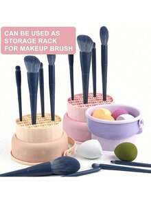 1 Set Makeup Brush Cleaning Bowl & Cleaner – Includes Drying & Storage Mesh Basket, All-In-One Puff & Cosmetic Tool Cleaning Kit - A - View 6
