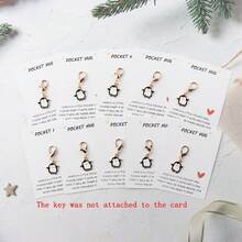 10个可爱企鹅钥匙扣，口袋拥抱，可爱动物钥匙扣，朋友家人支持礼物，想念拥抱纪念品，派对小礼物，女士完美之选 - 彩色 - 查看 3