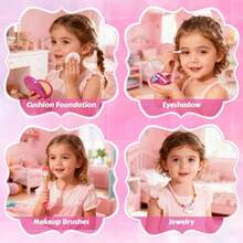 Tocador de Princesa para niñas pequeñas tocador pequeño con musica y Kit de Maquillaje de Juguete joyeria de Unicornio Espejo Juguetes de Princesa Regalo para niñas de 3 4 y 5 años.Conveniente y duradero, favorito para niños - Multicolor - Ver 6