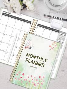 2026 Monthly Planner A5, 12-Month Minimalist Monthly Weekly Daily Planner Notebook For Work Home & Personal Planning, Back To School Supplies Office Supplies Perfect Gifts - Multicolor - View 3