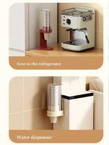 1 pieza Soporte de pared para tazas - Estante para tazas de baño, Estante de almacenamiento de tazas de café para el hogar, Organizador de dispensador de agua, Adecuado para el hogar, la oficina, el hospital, el gimnasio - Multicolor - Ver 3