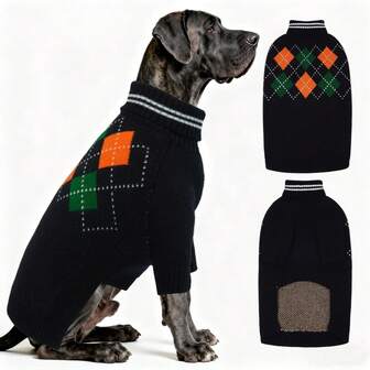1pc Thick Knit Turtleneck Sweater For Medium/Large Dogs, Warm Winter Outfit Suitable For Breeds Like French Bulldog, Labrador, Golden Retriever, German Shepherd, Great Dane
