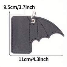 1pc PU Leather Bat Wing Design Lighter Case - Durable PVC And PS Material, Keychain Closure, Fashionable Black Surface, Compact Size, Easy To Carry - Ideal Accessory For Outdoor Sports Enthusiasts