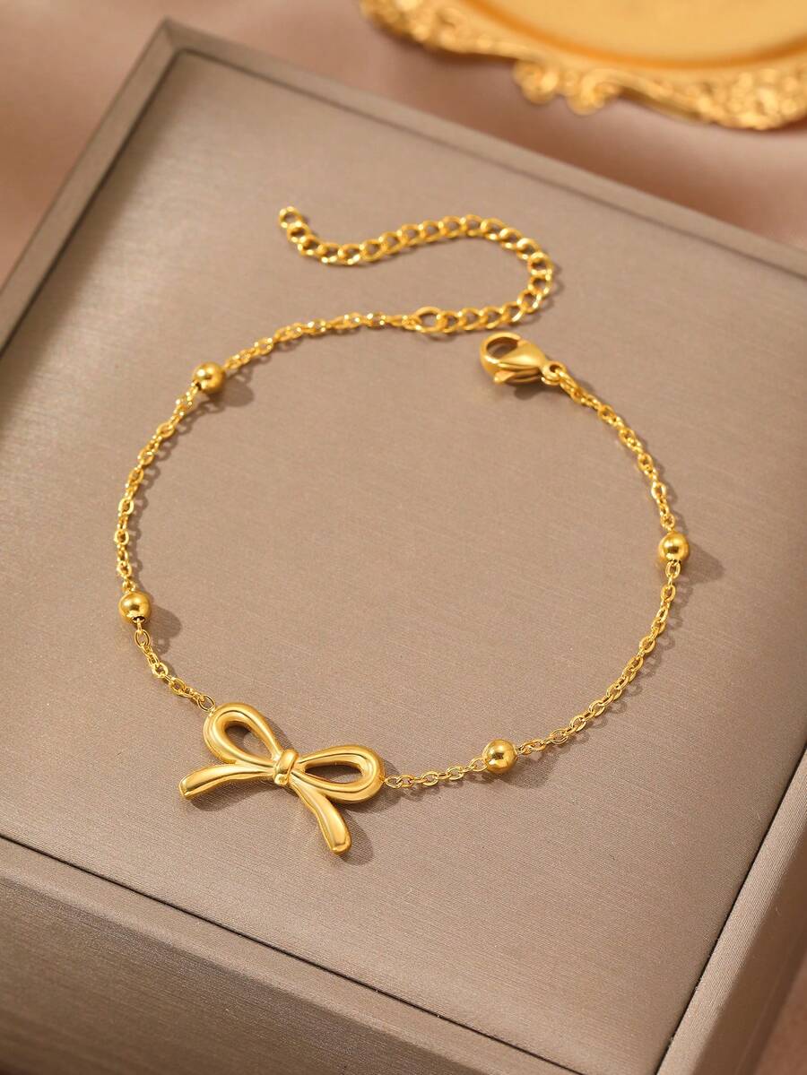 1 Stainless Steel Butterfly Bracelet, Simple And Sweet, Suitable For Daily Wear, Ladies Valentine's Day Gift Jewelry. - Bracelet - View 1