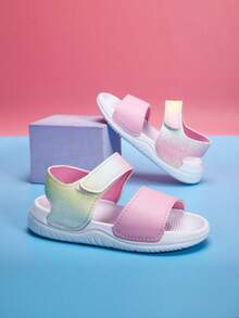 1双儿童时尚可调节拖鞋，防滑、轻便、透气，适合室内、室外、休闲穿着，平底凉鞋 - 粉色 - 查看 11