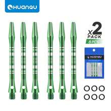 HUANQU 6pcs High Quality Aluminum Dart Shafts Set - 51mm Medium Length, 2BA Thread Standard Dart Stems, Universal Dart Shafts, Engraved Design, Durable And Precise, 6 Colors, Enhanced Stability, Includes Rubber O-Rings - Ideal For Home, Club And Tournament, Suitable For Beginners And Professional Players Practice, Dart Accessories, Perfect Gift For Darts Enthusiasts, Christmas/Easter/Valentine's Day/Birthday Etc.