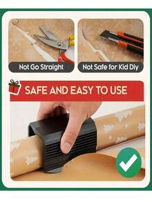 1pc Gift Wrapping Paper Cutter, Party Cutting Tool, Sliding Paper Cutting Tool Set, Craft Gift Cutting And Packaging Supplies, Birthday, Halloween, Christmas, Birthday Party Gift Wrapping Paper - Multicolor - View 6