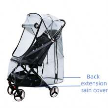 1pc Baby Stroller Rain Cover, EVA Material, Transparent, Windproof, Rainproof, Dustproof, Snowproof, High Transparency, Soft, Easy Installation, Bidirectional Zipper, Fits 95% Stroller Models, All Season Use - Clear - View 5