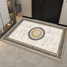 1pc Vintage Luxurious Geometric Pattern Carpet. Velvet Fabric, Approx. 850g, 0.6cm Thick. Wear-Resistant, Anti-Slip, Easy To Clean. Multiple Sizes Available. Suitable For Kitchen, Living Room, Dining Room, Bedroom, Balcony, Bathroom, Study, And More. An Ideal Choice For Home Decor. - Multicolor - View 9