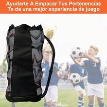 AdooAdii Bolsa de Pelota Bolsa de Red de Fútbol Bolsa Grande de Malla Deportiva para 12 Balones, Portátil Mochila Gimnasio Bolsa de Alenamiento para Piscine Playa Entrenador Equipo de Deportivo - albaricoque - Ver 7