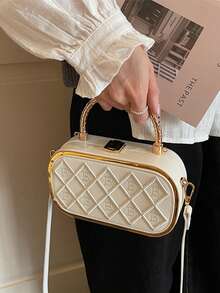 Bolso de mano para mujer, de gran capacidad, estilo retro, bolso de motocicleta, estilo coreano, bolso de nicho para ir al trabajo, bolso de hombro/cruzado/tote de moda - Beis - Ver 10