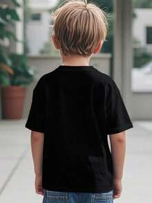 Boys' And Girls' Birthday T-Shirts For Ages 6 And 7 – "I'm 6, Now I'm 7" Blue Plaid 7-Year-Old Themed Set - 黑色 - 查看 2