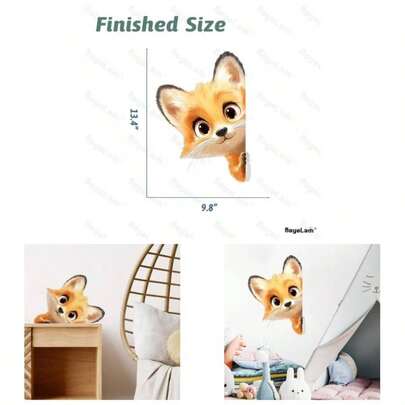 Peekaboo Wall Decals Removable Watercolor Animal Peeking Vinyl Stickers Nursery Living Room And Playroom Cartoon Decor Peel And Stick Wall Art