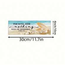 4pcs Rectangular Wooden Coastal Style Wall Decor Plaques, Vintage Fresh Beach & Ocean Theme, Inspirational Bible Verse Home Wall Art, Nautical Living Room Bedroom Entryway Decor, Spring Home Refresh Gift, Romantic Valentine's Day Couple Home Decor, Easter Seaside Healing Wooden Boards - Mint Blue - View 7