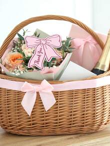 10/20/50pcs Pink & Blue Bow Thank You Cards,Bowknot Small Business Cards Thank You Notes Suitable For Business, Weddings, Anniversaries, Parties, Baptisms, Graduations, Holidays, Birthdays, Thanksgiving, Teacher's Day, And More To Express Gratitude To Guests, Friends, And Family - Multicolor - View 11