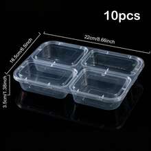 10/20个装可重复使用带盖餐盒，方便外带食物，塑料材质，坚固防漏，适用于微波炉、冰箱和洗碗机。 - 彩色 - 查看 19