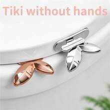 1个可升降马桶座圈把手，塑料材质，实用便捷，非接触式开启，创意舱口把手设计，易于清洁，防污按压式开启，卫生设计，避免接触马桶座圈，安装简便，无需电源，可重复使用，自粘式，易于清洁，卫生免接触式马桶座圈把手，卫生间配件，居家必备。浴室用品，浴室配件，浴室工具