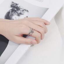 Anillo unisex de estrella de cinco puntas trenzada de doble capa retro japonesa y coreana - Banco tailandés - Ver 5