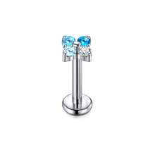 AVYRING Titanium Earrings Nose Studs 16G Hypoallergenic Implant Grade 6MM 8MM 10MM Internally Threaded Helix Tragus Labret Lip Flatback Piercing Jewellery - Butterfly - View 19