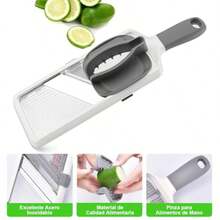 PZW Cortador de Verduras Mandolina para Cocina Cortadora Mandolina de Mano de Acero Inoxidable 3 Ajustes Grosor ideal para Cebollas Tomate Frutas Patatas Repollo2537 - BlancoYGris - Ver 3