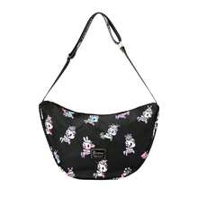 Official Tokidoki Unicorno Hobo Bag, Cartoon Nylon Crossbody Bag Casual Shoulder Bag For Women Geometric Print Wallet Purse - 黑色 - 查看 8