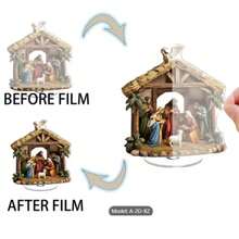 传统圣诞场景亚克力标牌 - 适合家庭、办公室和咖啡厅的桌面耶稣降生装饰 - 耐候波西米亚风格节日装饰品 - 独特的礼物创意 - 彩色 - 查看 9