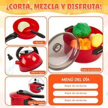 EPANO 82pcs Juego de Cocina y Arcilla Juguetes interactivos para Padres e Hijos Juego con induccion y Vajilla Hervidor Juego de Cocina Educativo Regalo de Fiesta Cocina-B82Conveniente y duradero, favorito para niños - Multicolor - Ver 9