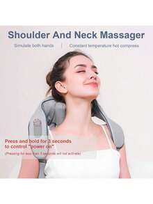8D Electric Shoulder & Neck Massager - A Massage Shawl That Simulates Human Hand Massage For Shoulder, Neck And Trapezius Muscles. Suitable As A Gift, Valentine's Day Gift, For Outdoor Sports, Gym, Home Workout, And Massage - Multicolor - View 4